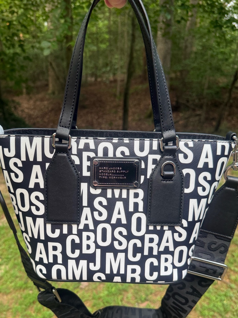 Marc Jacobs Black & White Logo Satchel